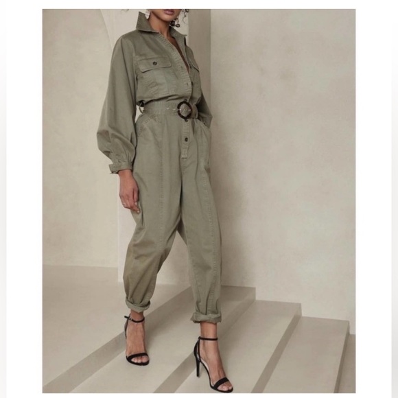 Banana Republic Pants - Banana Republic Army Green Jumpsuit with Belt